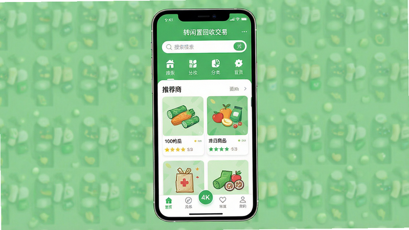 һ�Ÿ����ƽ������App�������ͼ������Ϊ�ֻ���Ļ����ʾ��ת���û��ս��ס���ҳ����������������Ϊ�������ͷ���ͼ�꣬�в�Ϊ�Ƽ���Ʒ��Ƭ�����ײ�Ϊ��������ɫ��������ɫϵ��ϸ�ڷḻ������4k���ɾ��޶���Ԫ��
