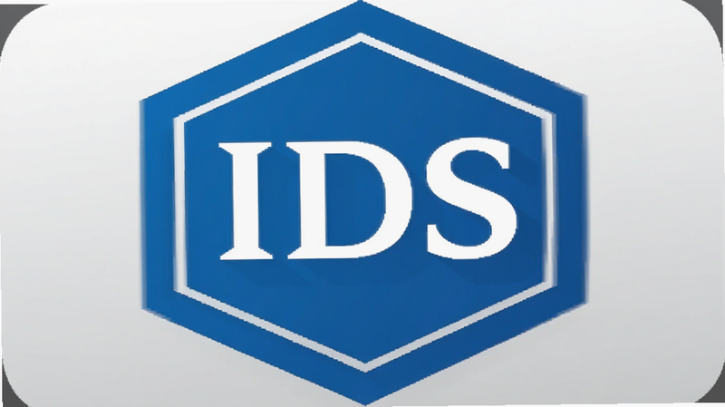 银座IDS安卓版应用图标预览图,主体为扁平化设计的蓝色六边形Logo,中心包含白色