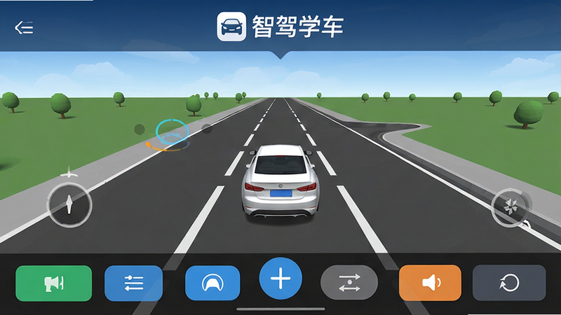 ����Ϊ�Ǽ�ѧ����׿Ӧ�ý���ȫ�������ֲ��ñ�ƽ����ƣ�������ʾ����Logo���Ǽ�ѧ�������м�����չʾ3Dģ���ʻ����������һ����ɫ�γ��������ĵ�·���ߣ��ײ�Ϊ������ť�������������ִ���ϸ�ڷḻ�����ʸ��壬�ɾ��޶���Ԫ�أ����֡��Ǽ�ѧ���������ɼ�