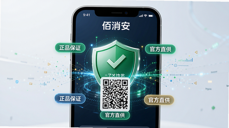 չʾ������APP�ڵ���Ʒ��֤���棬����Ϊ�ֻ���Ļ������������ʾһ����ɫ�Ķ���ͼ�����ά�룬��Χ�����š���Ʒ��֤�������ٷ�ֱ���������ֱ�ǩ�����Ƽ���ǿ��ϸ�ڰ���������������Ч�����ʾ��£��ɾ������ұ��������֡���������λ�ڶ���