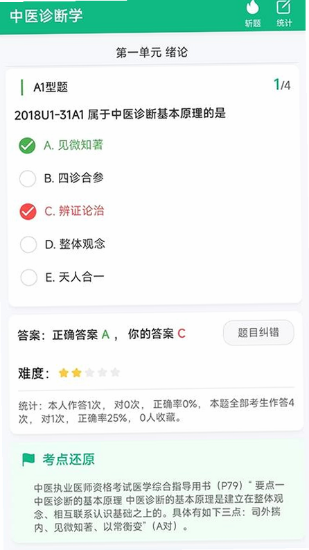 千金医考通 安卓版 知识点列表 界面 预览
