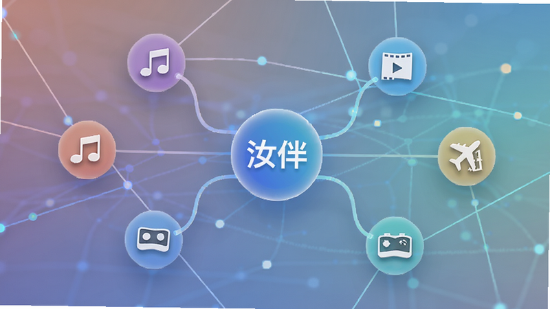 抽象化的社交连接网络图,中心为