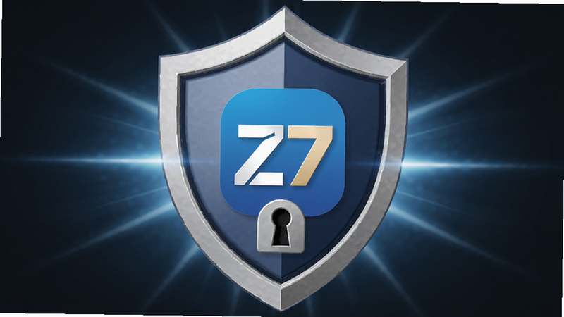 һ�Ű�ȫ����ͼ��ͼ������ΪZ7�ļ�ѹ����ѹ����Logo���ڶ������ģ����־��У��Ű�ׯ�أ��������ȫ�磬ϸ�ڰ����������â�����ʸ��壬�ɾ����޶���Ԫ��