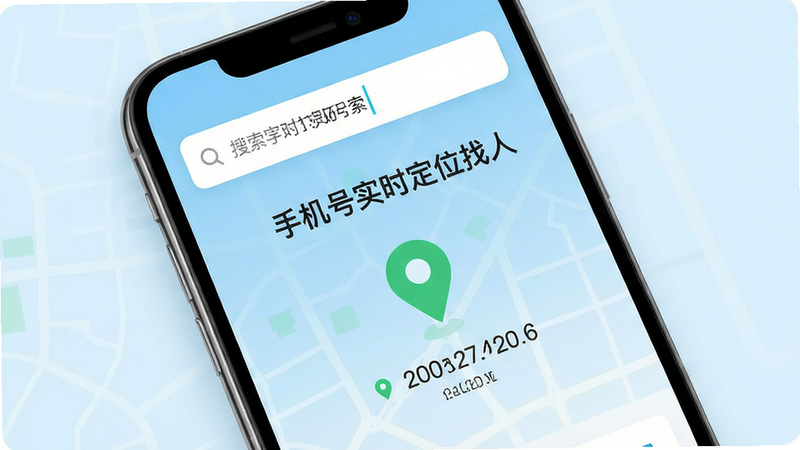 主体为一部现代智能手机,屏幕中央显示