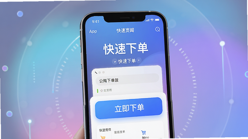 展示未一在线下单APP内的快速下单页面,突出