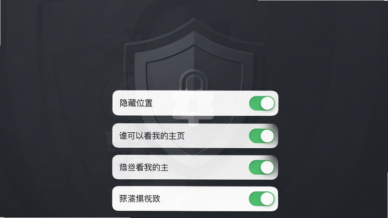 ����Ϊ����APP����˽���ý��棬����չʾ�������ѡ���硰����λ�á�����˭���Կ��ҵ���ҳ��������Ϊ���ɫ��ȫ����ͼ�꣬�Ű������ϸ�����������ʸ��壬�ɾ����޶���Ԫ��
