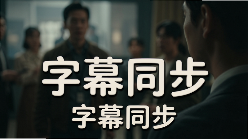 一张特写镜头,显示视频画面下方清晰的中文字幕,字幕字体圆润易读,带有轻微阴影以增强对比度,背景是模糊的电影场景,突出字幕的清晰度和美观度,主体文字为“字幕同步”,高清摄影风格,细节丰富。