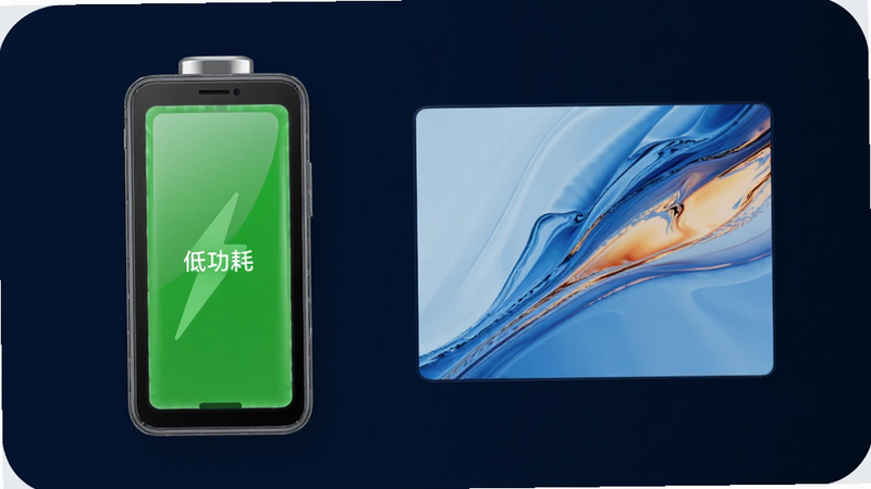 主体为手机电池图标,显示高电量绿色状态,旁边是流畅的动态壁纸小窗,背景为深蓝色,布局平衡,排版紧凑,风格科技感,细节清晰,画质高清,干净,无多余元素,文字