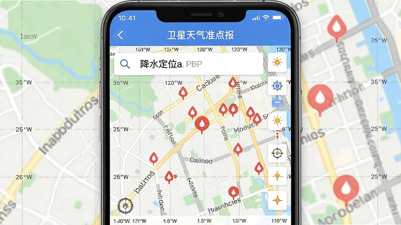 ����Ϊ�ֻ������ͼ����ʾ����������׼�㱨��APP�Ľ�ˮ��λҳ�棬��ͼ�ϱ��к�ɫ���ͼ�ָ꣬ʾ����ֵ����ƣ�����Ϊ��ͼ������Ϣ�㣬�Ű��࣬���Ϊ��ƽ��UI��ƣ�ϸ�ڰ�����γ�����񣬻����������ɾ����޶���Ԫ��