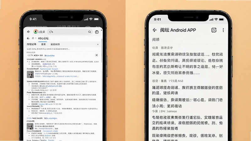 ����Ϊ�ֻ���Ļ�Ա�ͼ�������ʾ���ҵĴ�ͳ��̳��ҳ���Ҳ���ʾ����̳ Android��APP�ڵ������Ķ����棬����Ϊ���ҷ����Աȣ����Ϊ�Ƽ���Լ�磬ϸ��չʾ���ֶ��빤��������ɫ�ºͣ�����˸Ԫ�أ������������ɾ����޶���Ԫ��
