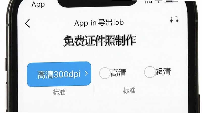 �ֻ���Ļչʾ�����֤����������App�ĵ������ý��棬������ʾ������300dpi��ѡ��Ա��С���׼���������塱�������塱������ѡ��ť������Ϊ��ɫ�������࣬����������ͻ�����嵼������
