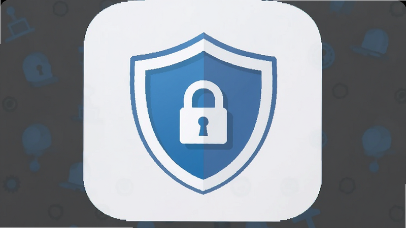 Parfait app lock screen icon with a shield symbol, representing privacy and security, flat design style