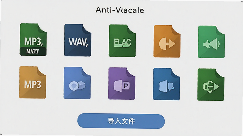 Anti-Vocale��������ʾ������Ƶ��ʽͼ����MP3, WAV, FLAC�������룬�·���