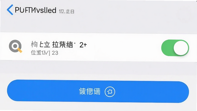 手机设置界面截图,显示权限管理选项,位置权限开关开启状态,蓝色高亮按钮,简洁图标风格