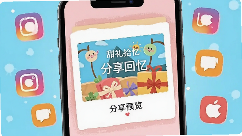 ����ʰ�� ����Ԥ��ͼ���ֻ�չʾ���б߿�Ļ��俨Ƭ����Χ�����罻ý��ͼ�꣬����ɫ�ʣ���ƽ�廭�������