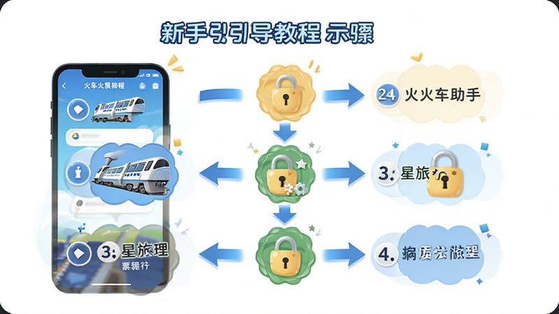 ���û�Ʊ����APP���������̳�ʾ��ͼ������Ϊ��������ͼ���ֻ���Ļģ�⣬���ִ�ֱ�ֲ����Ű��߼���������������廭��ϸ�ڰ�����ͷָ���밲ȫ��ͼ�꣬���������ɾ�