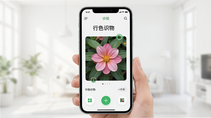 ��ɫʶ�� App������չʾ���ֻ���Ļ��ʾ����ɨ��һ�Ż���ͼƬ������Ϊ������Լ���UIԪ���������ִ���ƽ��ƣ�����