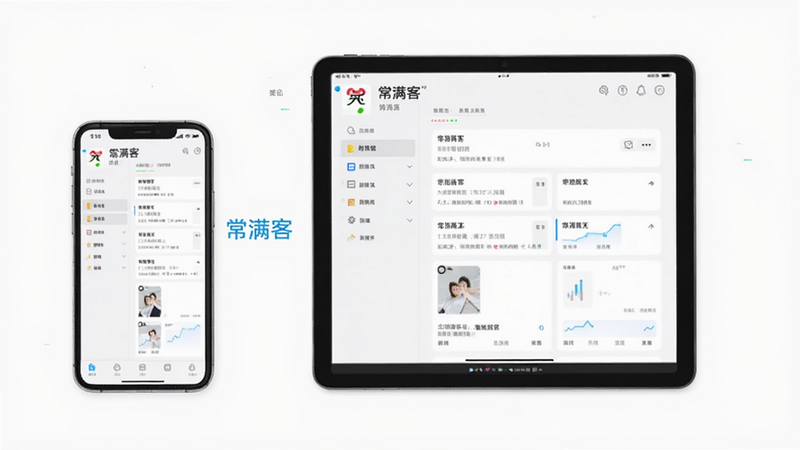 多端同步示意图,主体为手机与平板同时显示同一账号界面,风格现代科技,强调