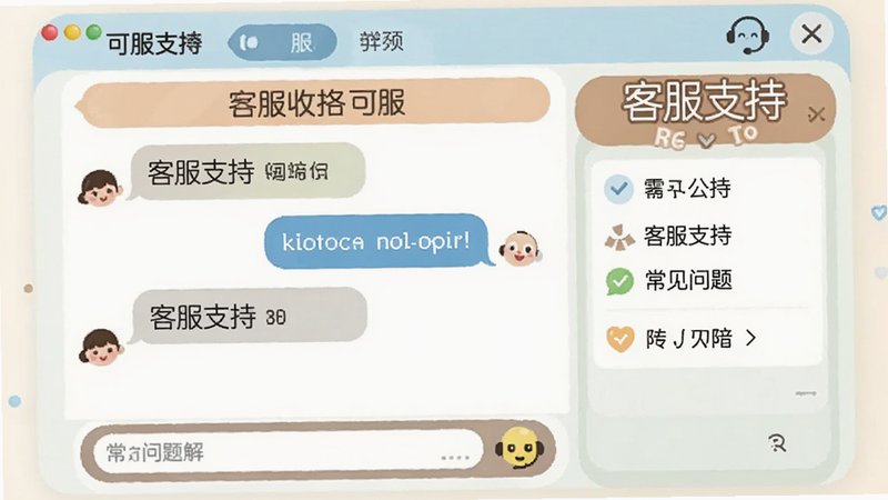 可可收客服聊天界面,显示对话窗口和常见问题解答,文字
