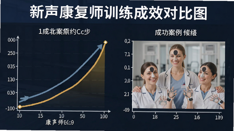 新声康复师训练成效对比图,显示进步曲线与成功案例