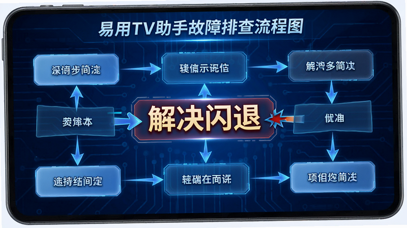 易用TV助手故障排查流程图,文字