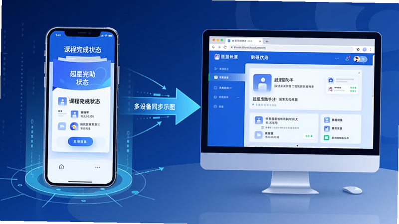 �������� ���豸ͬ��ʾ��ͼ�������ʾ�ֻ���Ļ�ϵĿγ����״̬���Ҳ���ʾ����������еĶ�Ӧ���ݣ��м��ü�ͷ��ʾ�������������Ϊ�Ƽ��в廭��ɫ��������Ϊ��