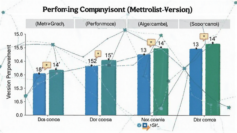 Metrolist version comparison chart, simple bar graph showing performance improvements, clean data visualization