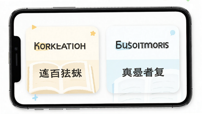单词例句卡片,展示英文句子与中文翻译,考研单词App界面,明亮色调
