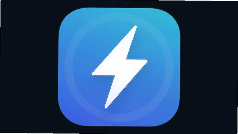 LLPower app icon with a lightning bolt symbol, rounded corners, gradient blue background