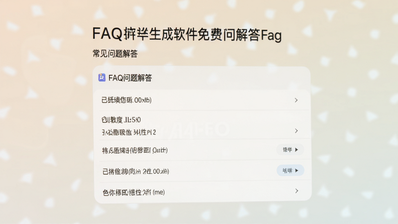 拼豆图纸免费生成软件常见问题解答界面,显示FAQ列表,背景柔和,文字清晰,风格现代