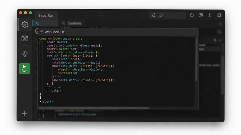 WebCodeIDE ���е��Խ��棬��ʾһ���ն˴�������ִ�д��룬��Ļ��Ե��