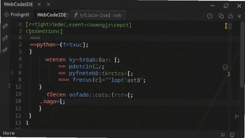 WebCodeIDE �﷨����ʾ������ʾһ��Python���룬�ؼ���Ϊ��ɫ���ַ���Ϊ��ɫ��ע��Ϊ��ɫ������Ϊ��ɫ�༭�������ΪרҵIDE���棬ϸ�ڷḻ���޶���Ԫ�أ��ɾ�����