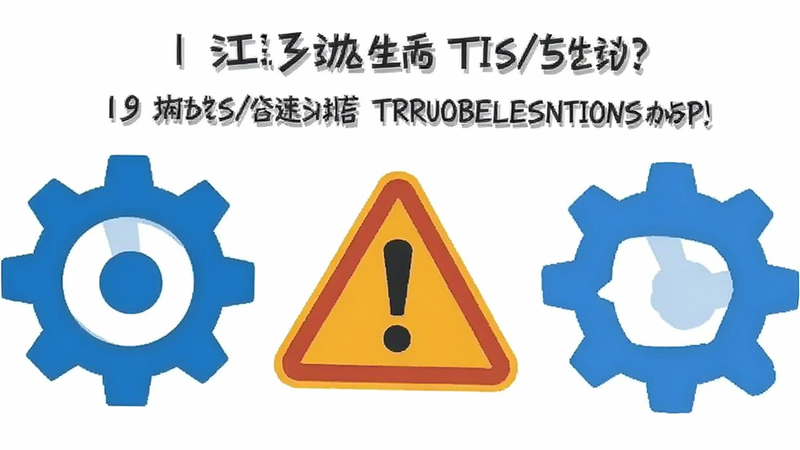 Jiangda Life app troubleshooting tips, gear icon, warning sign, clean vector illustration, flat style