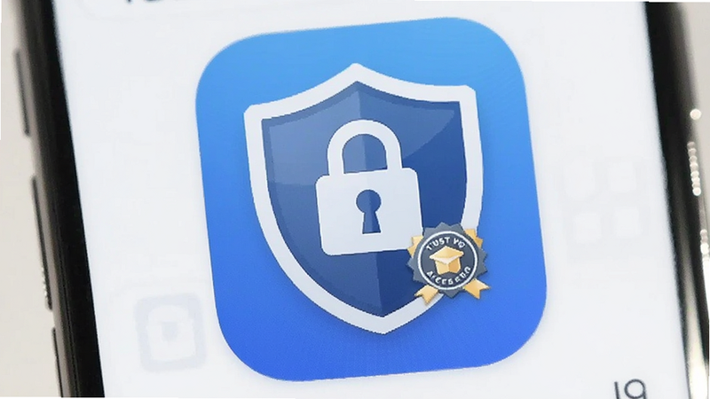 Jiangda Life app security shield icon, lock symbol, trust badge, minimalist design