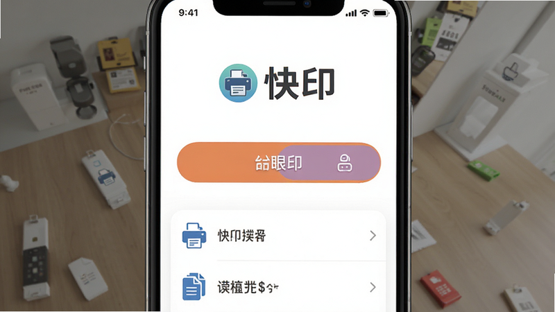 快印APP界面截图,主体为简洁的白色背景,布局居中展示