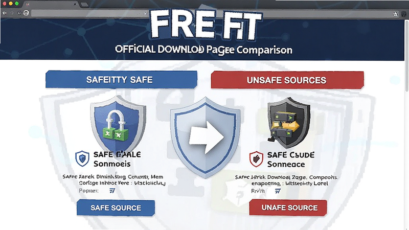 Fere fit official download page comparison, safe vs unsafe sources, security shield icon