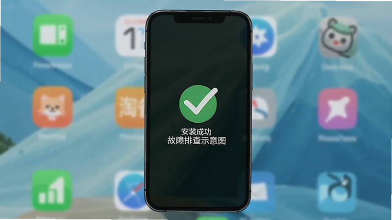 淘备备APP故障排查示意图,手机屏幕显示