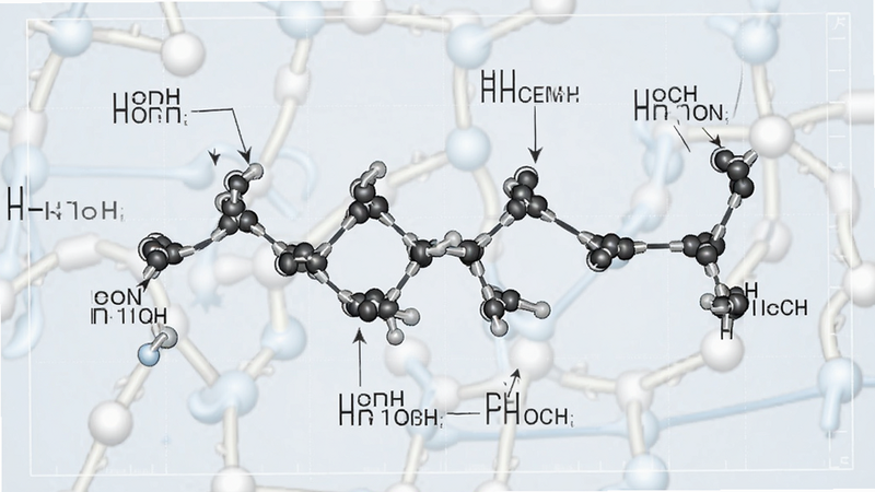 聚酯酸酯分子结构示意图,科学风格,清晰标注原子连接