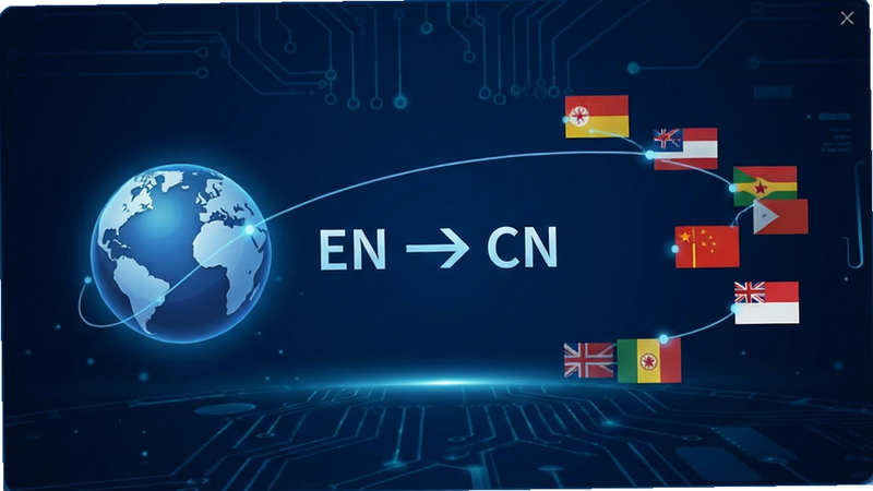 ���ܷ���ٶ������л����棬չʾ������ͼ�����Ӳ�ͬ�������ģ���Ļ������ʾ��EN -> CN����ͷ������Ϊ�Ƽ�������ɫ�����������޶���Ԫ��