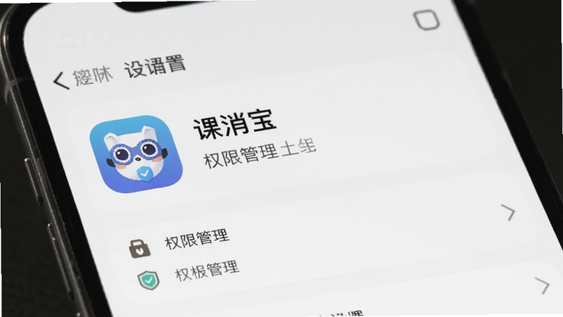 手机设置界面,显示“课消宝”APP的权限管理选项,图标清晰,风格简约,画质高,无多余元素