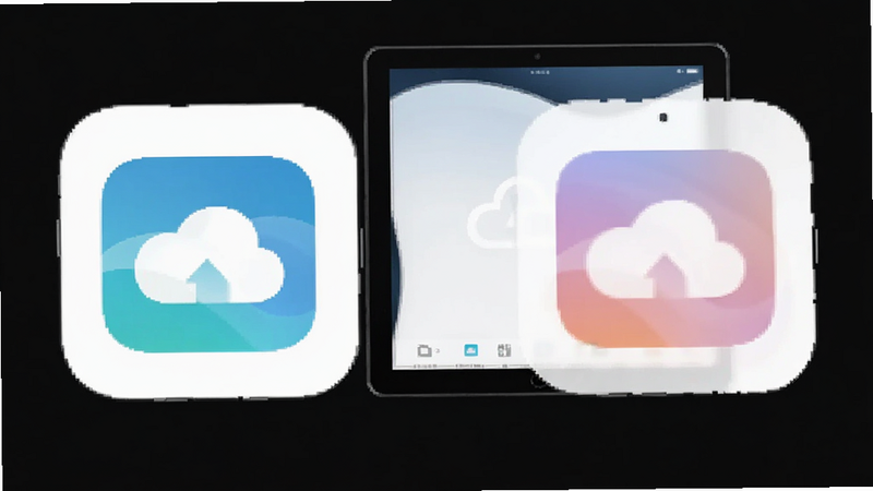 幸福云APP 预览图,主体为多设备同步场景,布局为横向排列,排版为现代简约,细节包括手机和平板图标,画质高清,干净,无多余元素