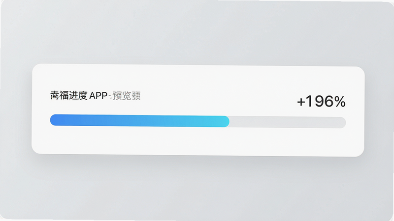 幸福云APP 预览图,主体为同步进度条,布局为横向,排版为极简,细节包括进度百分比,画质高清,干净,无多余元素