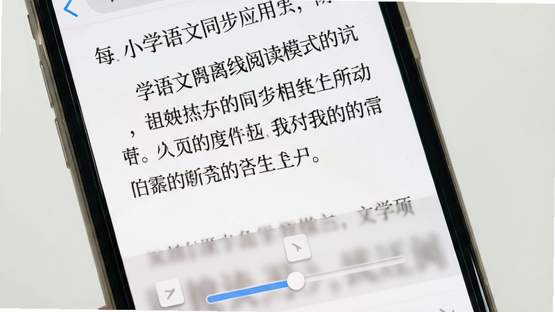 小学语文同步应用离线阅读模式,主体为手机打开课文页面,布局聚焦正文内容,排版采用衬线字体提升阅读舒适度,细节包含翻页按钮和进度条,画质高清干净无多余元素,风格专注阅读界面