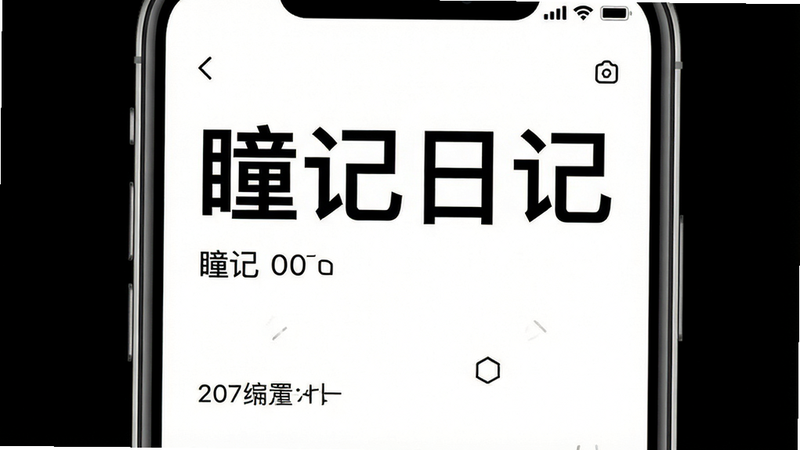 瞳记日记极简UI界面截图,白色背景,黑色文字,清晰排版,体现现代设计美学,细节丰富,画质干净