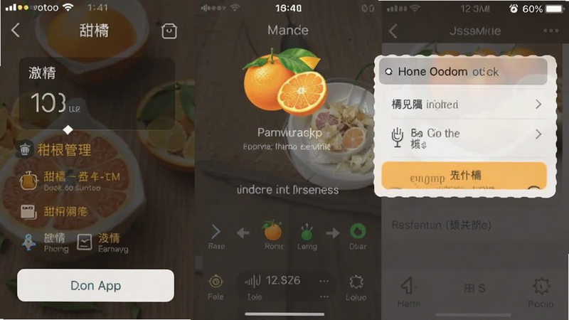 甜橘app设置界面截图,显示权限管理选项
