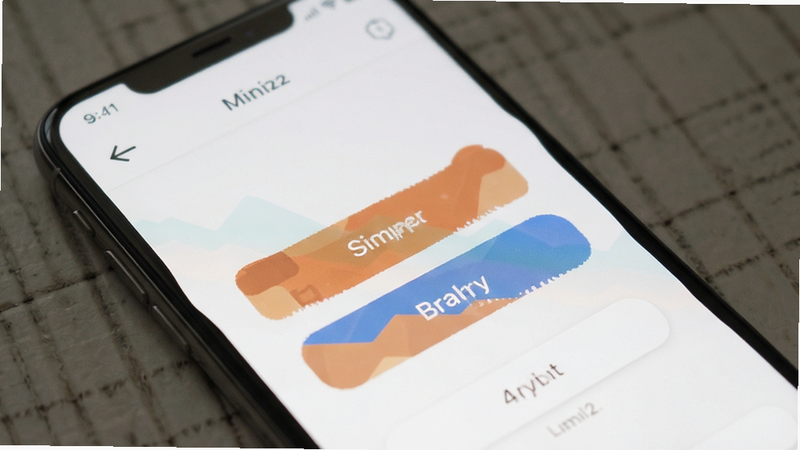 mini2 screenshot, flat design UI, simple buttons, clean layout, white background, smartphone mockup, detailed, high resolution