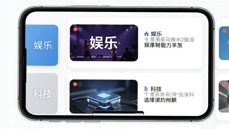 �ֻ������ͼ������Ǵ�ֱ�ı�ǩ�����Ҳ��Ƕ�Ӧ�����ſ�Ƭ������������ʾ