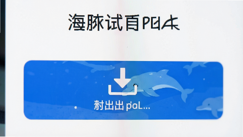 海豚试卷PDF导出按钮特写,界面简洁,突出下载图标,背景为白色,文字说明清晰