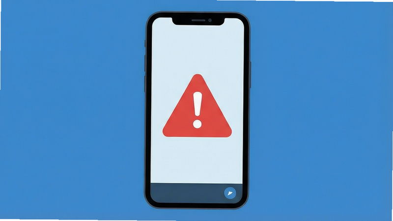 Tale Book app troubleshooting guide illustration, clean vector style, phone with error icon, simple background, no text