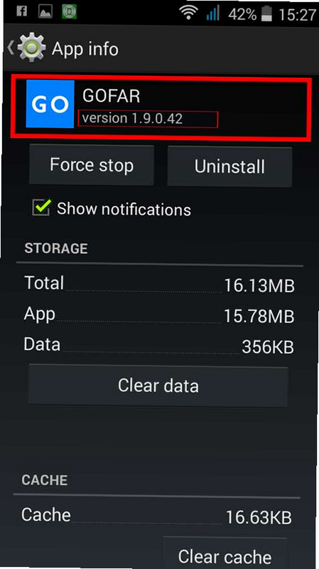 Gofat app download page for Android